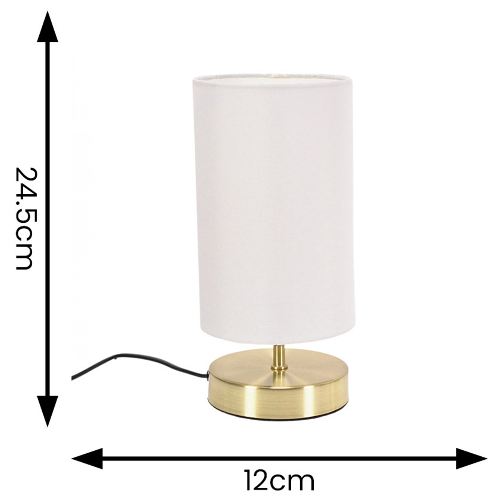 ValueLights Francis 2 Pack Brushed Gold and White Shade Dimmable Touch LED Table Lamp Image 5