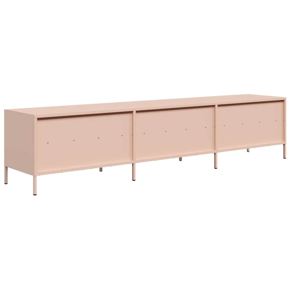 vidaXL 3 Drawer 3 Shelf Pink Steel Wide TV Cabinet Image 6
