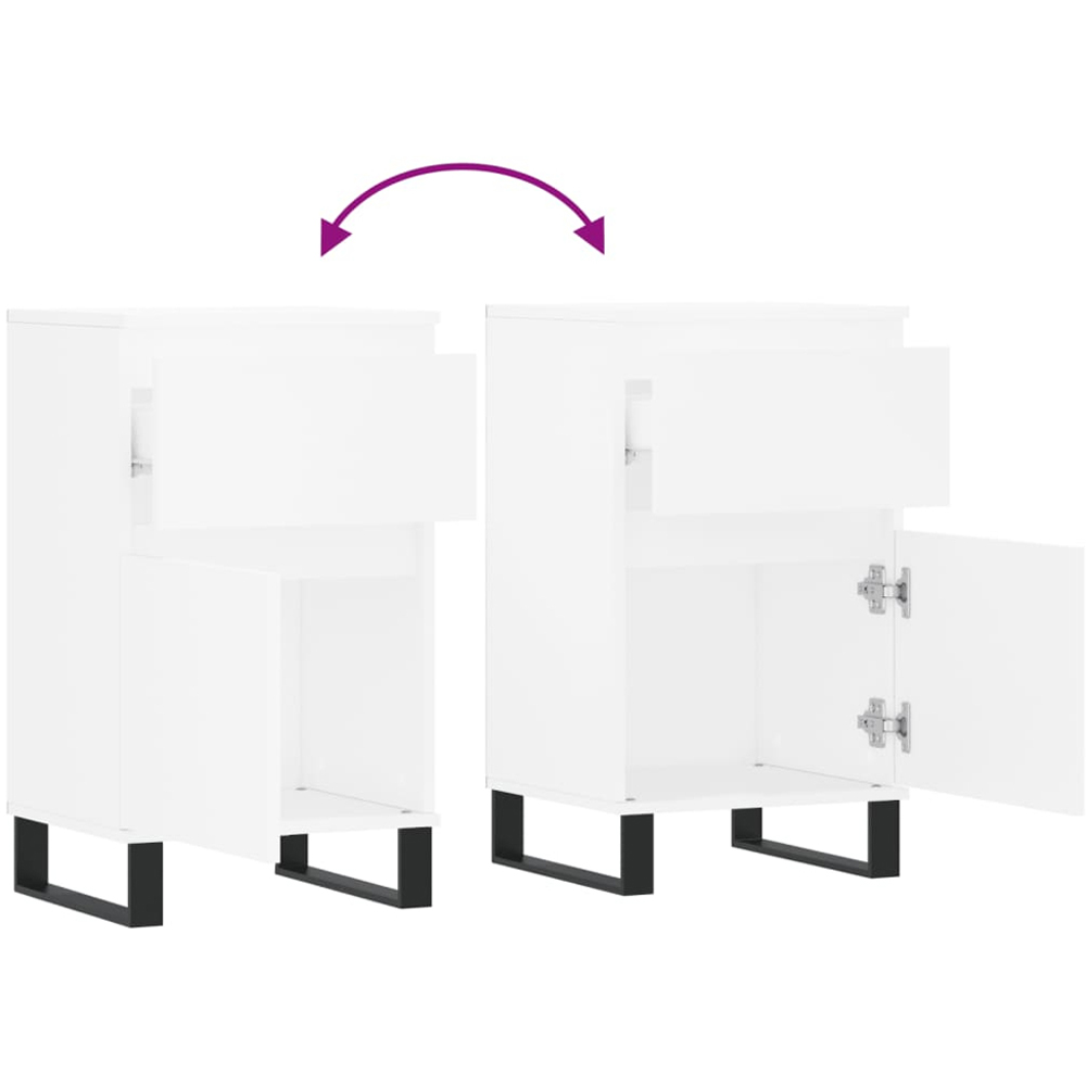 vidaXL Single Door Single Drawer White Sideboard Image 8