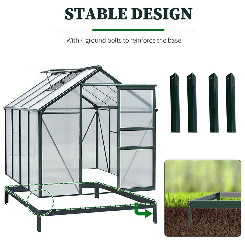 Outsunny PC Greenhouse 6x8ft Image 5