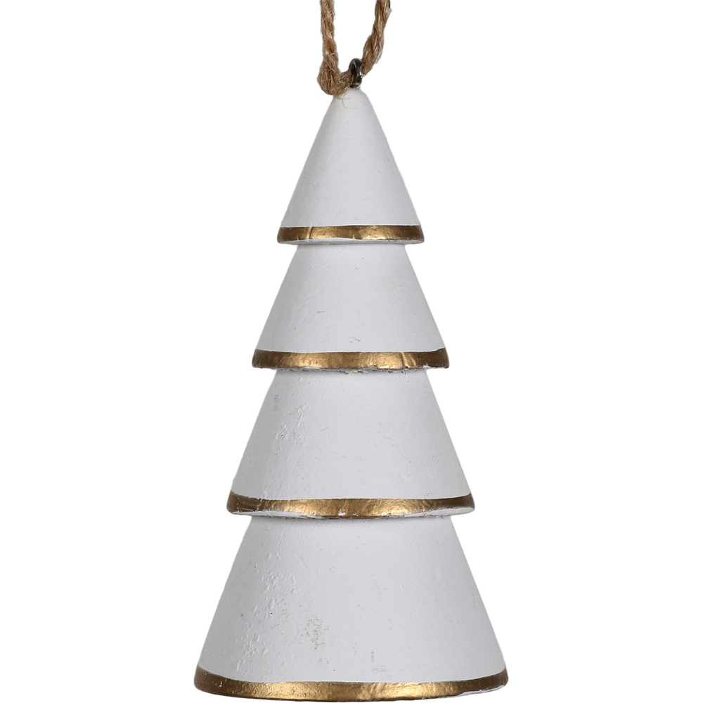 Single Gold Trim Tree Wooden Hanging Ornament in Assorted styles Image 2