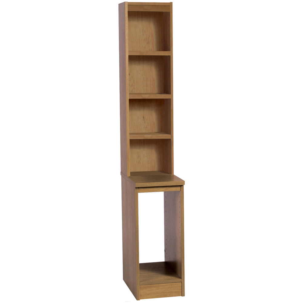 R White Cabinets 4 Shelf Desktop Tower Storage with Hutch Brown Image 2