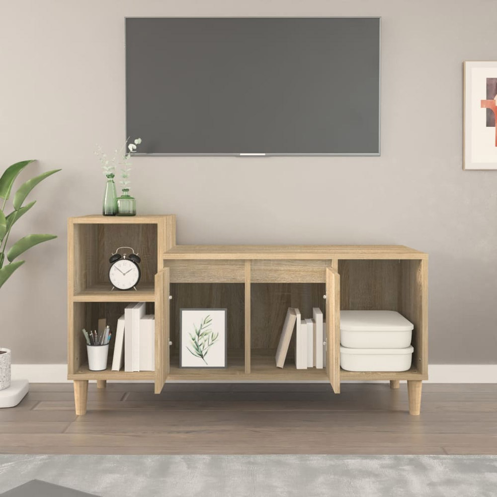 vidaXL 2 Door 3 Shelf Sonoma Oak TV Cabinet Image 3