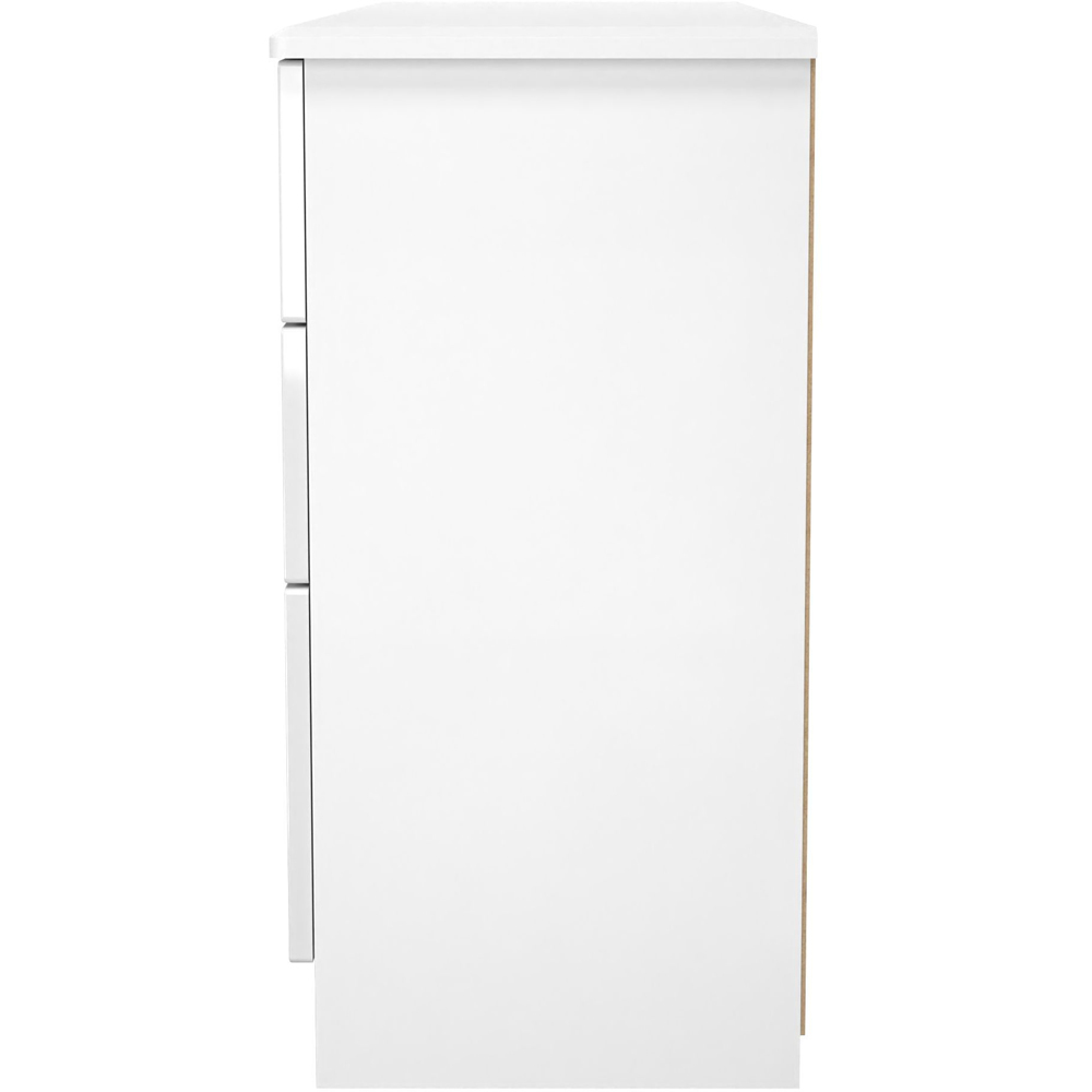 Crowndale Camden 6 Drawer White Gloss and White Kneehole Desk Ready Assembled Image 4