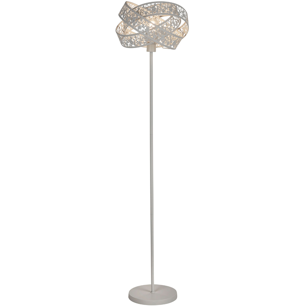 Lighting Collection Willa White Floor Lamp Image 3