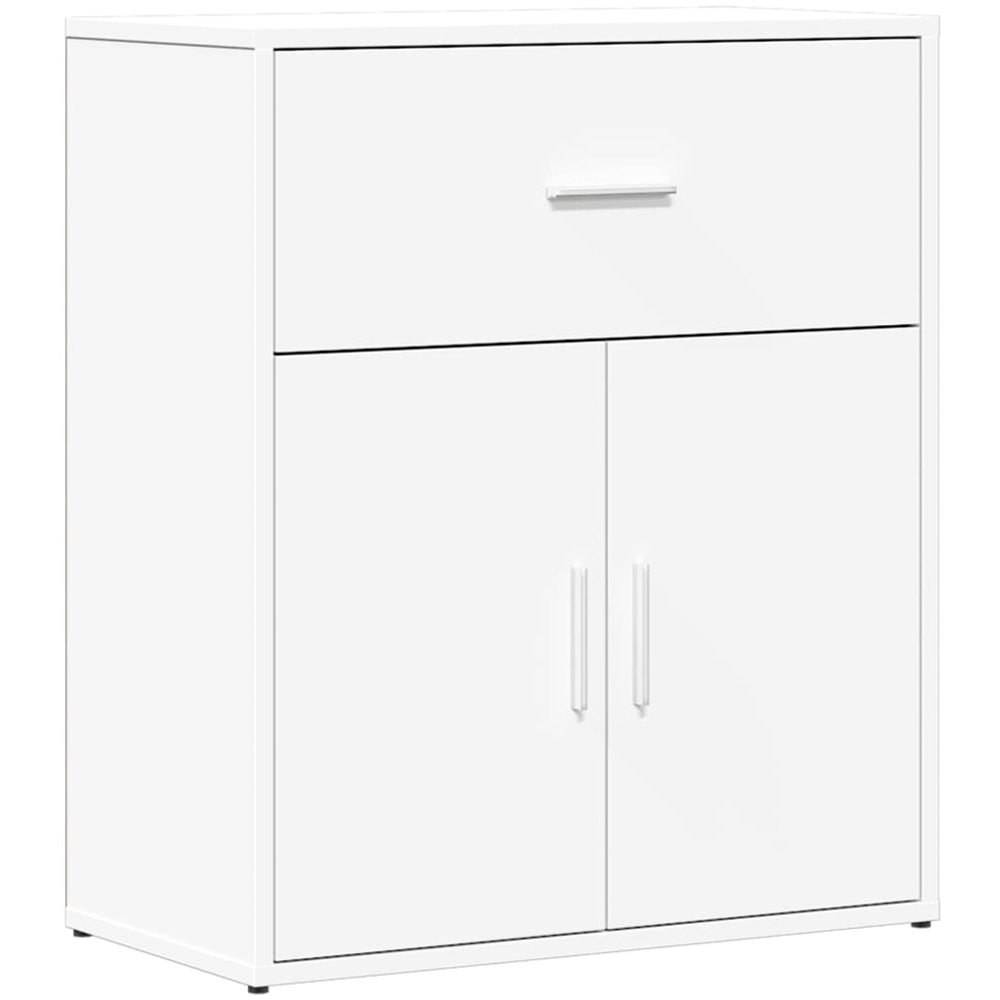 vidaXL 2 Door Single Drawer White Sideboard Set of 2 Image 3