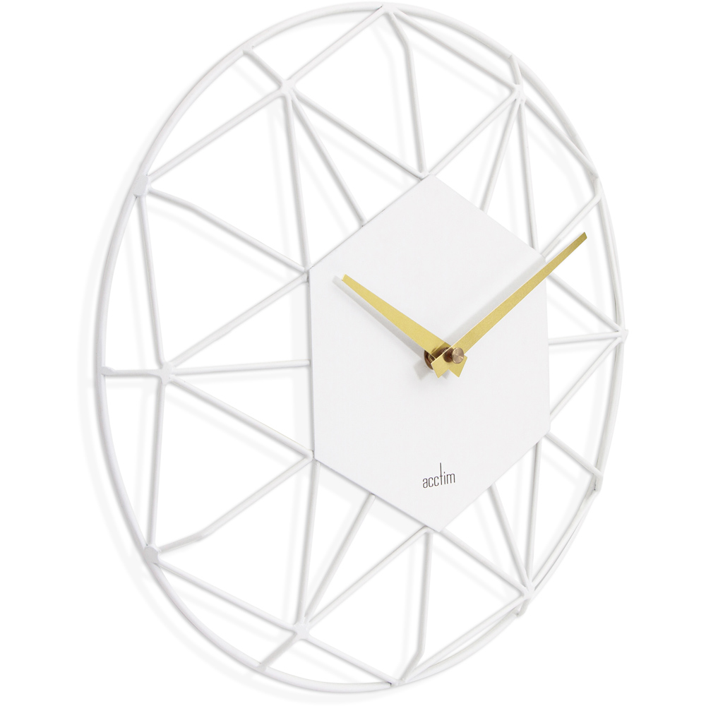 Acctim Alva White Metal Wire Clock Image 3