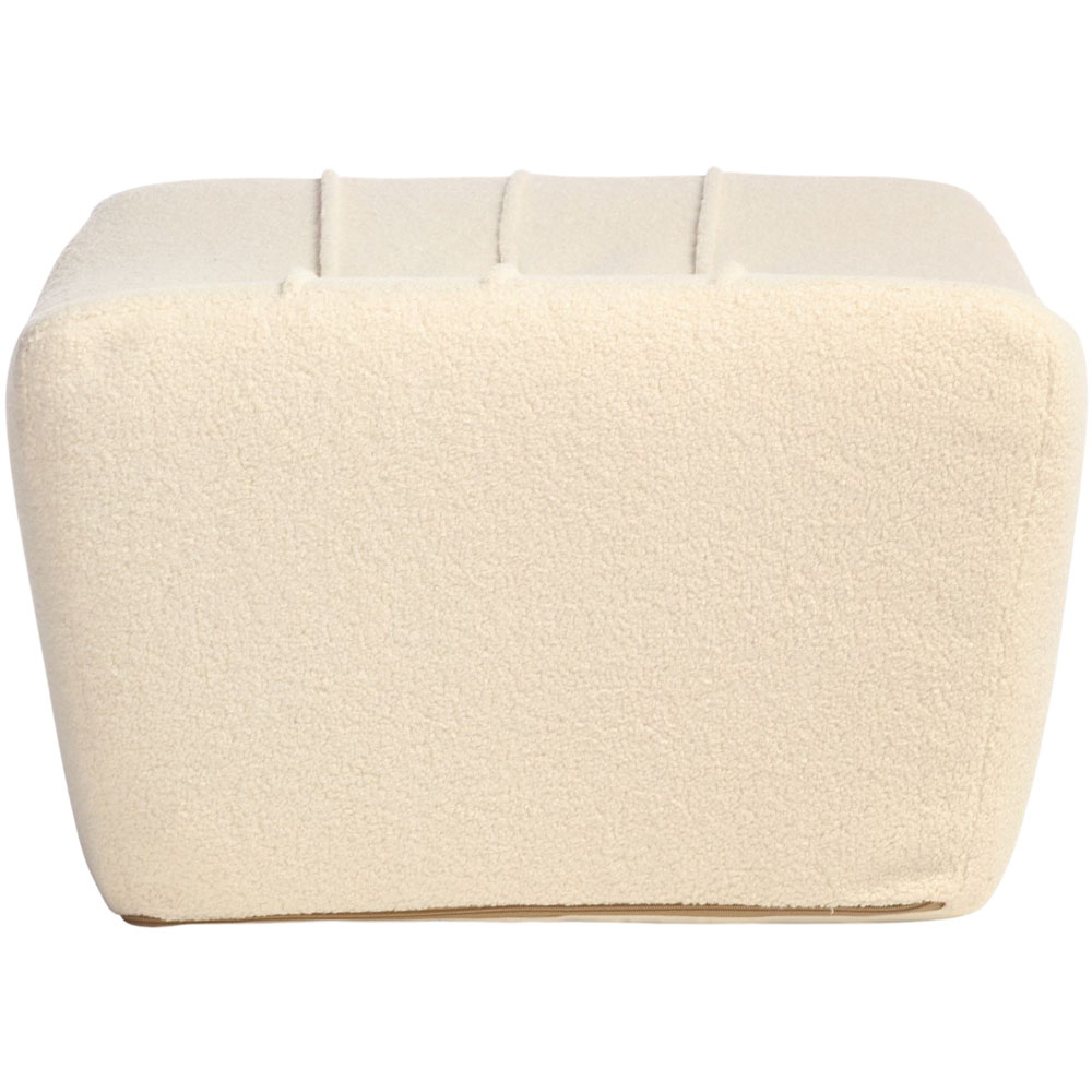 Desser Furniture Vanilla Boucle Fabric Cosy Pouffe Footstool Image 4