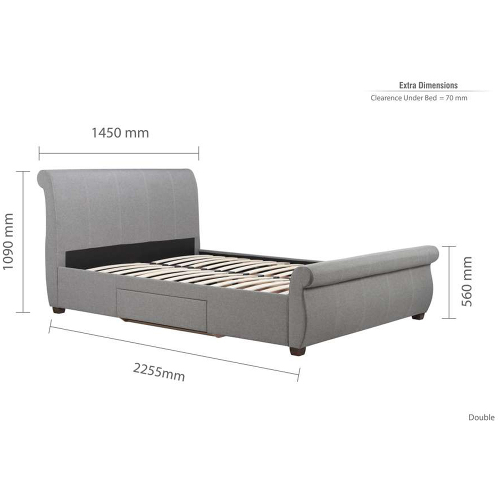 Lancaster Double Grey Bed Image 9