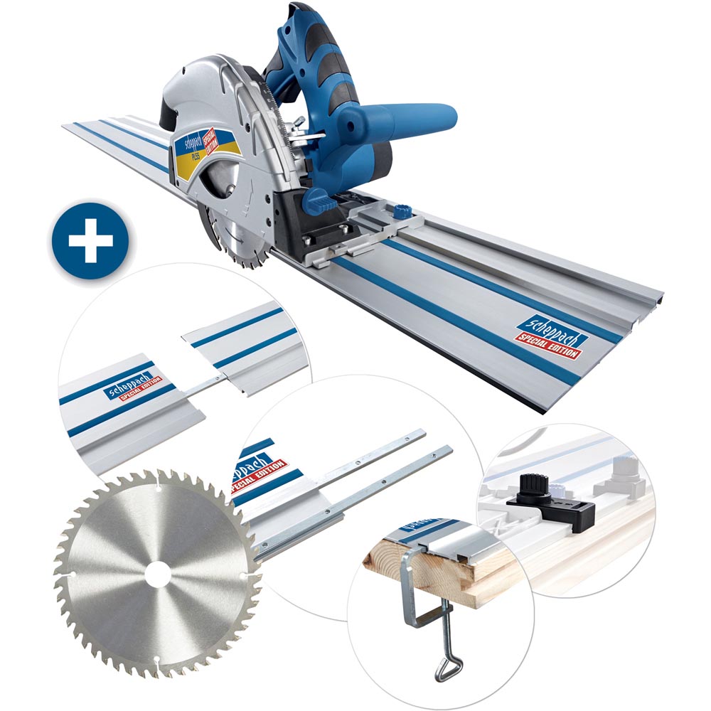 Scheppach Plunge Saw 160mm 1200W with Guide Track Image 1