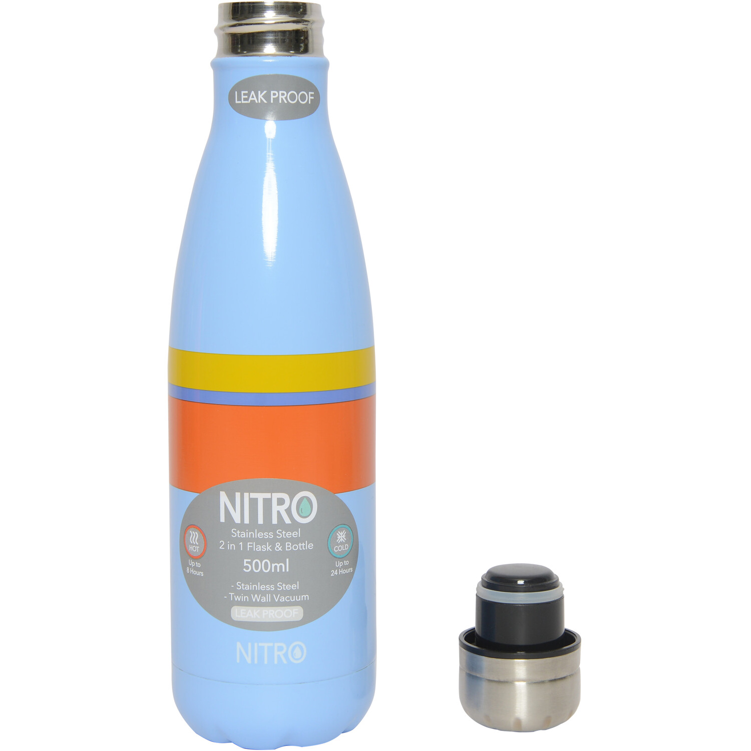 Striped Nitro Stainless Steel Bottle and Flask Wilko