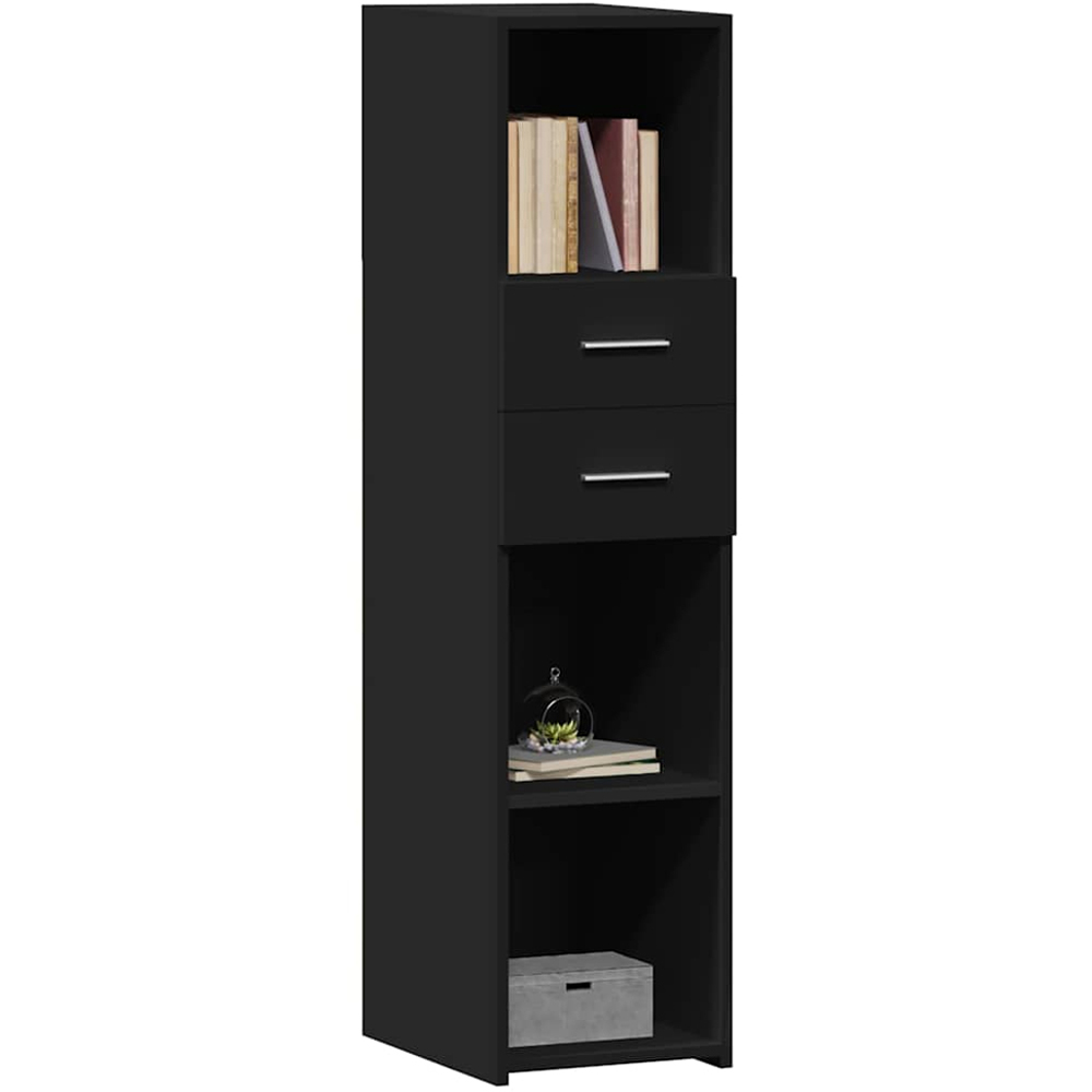 vidaXL 2 Drawer 3 Shelf Black Highboard Image 3