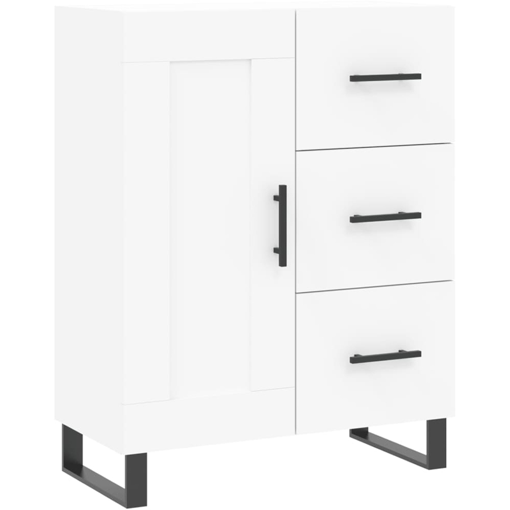 vidaXL Single Door 3 Drawer White Sideboard Image 2
