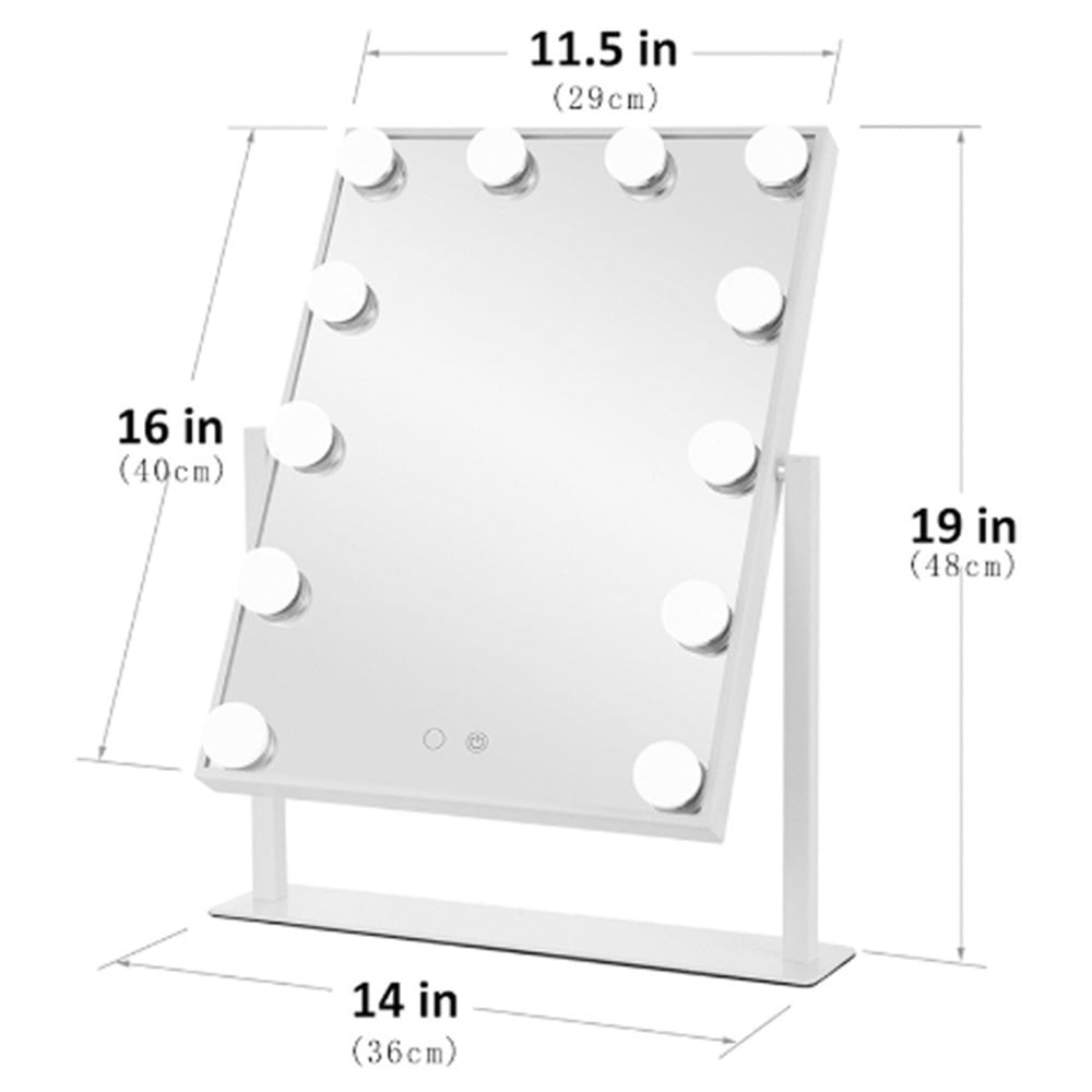 Living and Home White LED Large Rectangular Makeup Mirror 48 x 36cm Image 6