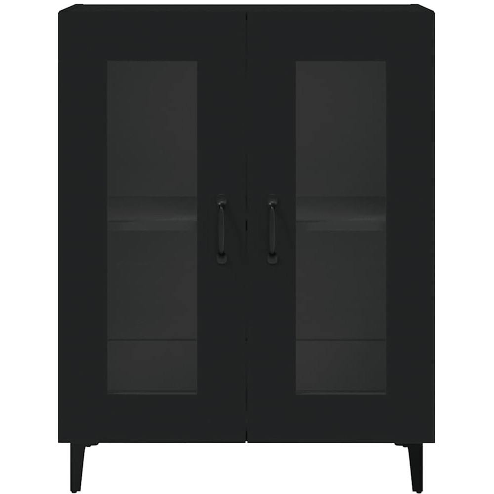 vidaXL 2 Glass Door Black Sideboard Image 6