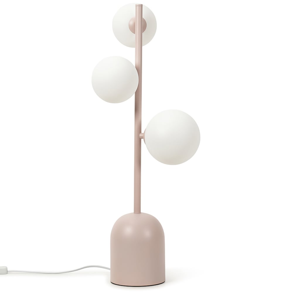 ValueLights Marlow Blush Pink Globe LED Table Lamp Image 1