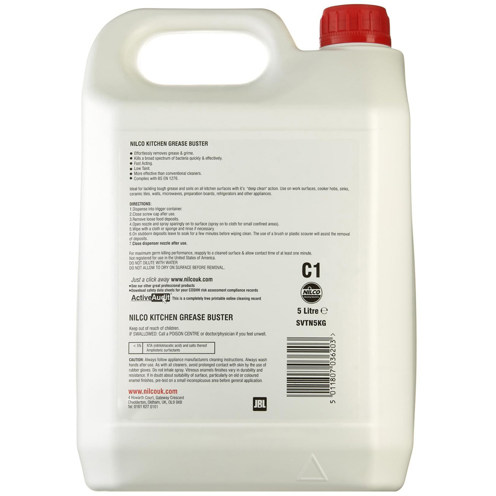 Nilco C1 Heavy Duty Kitchen Grease Buster Degreaser 5L Image 5