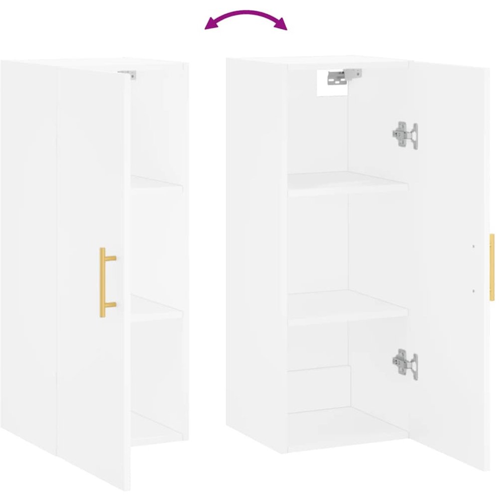 vidaXL Single Door White Wall Mounted Cabinet Image 8