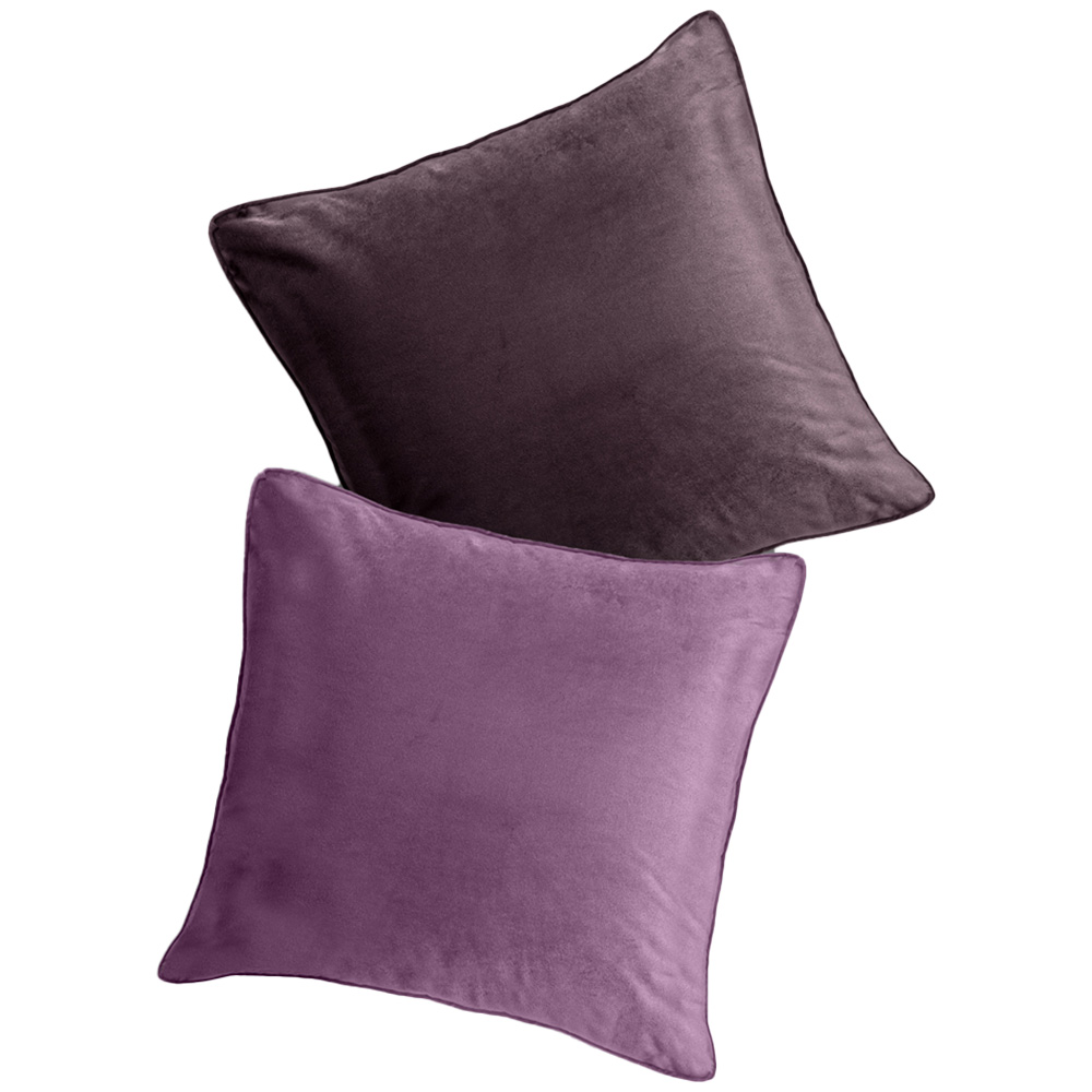 Velosso Luna Aubergine and Mauve Filled Cushion 43 x 43cm 2 Pack Image 1