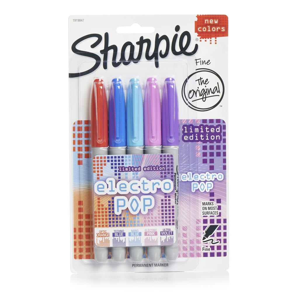Sharpie Electro Pop Permanent Markers 5pk Image