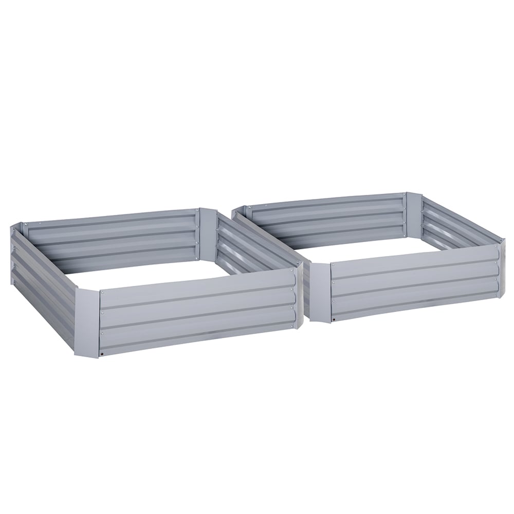 Outsunny Set of 2 Garden Bed 1x1x0.3m Image 1