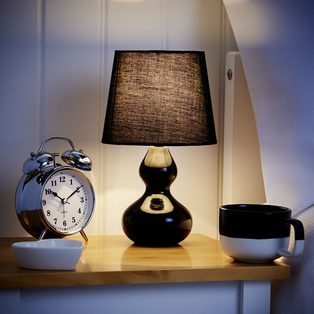 Wilko Black Ceramic Table Lamp Image 7