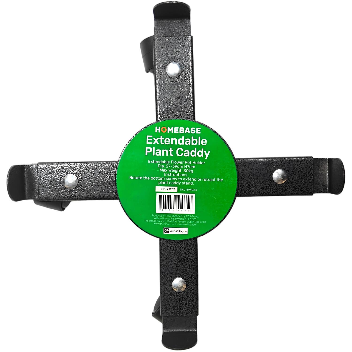 Extendable Plant Caddy Black Image 3