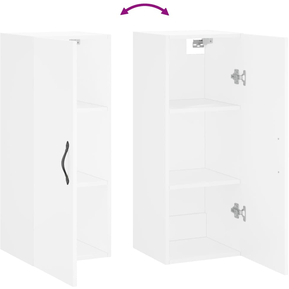 vidaXL Single Door White Wall Mounted Narrow Cabinet Image 9