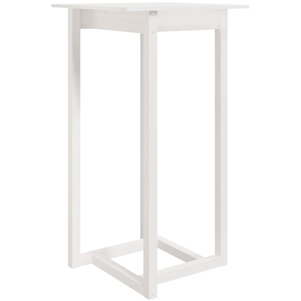 vidaXL 2 Seater White Solid Pine Wood Bar Table Set Image 5