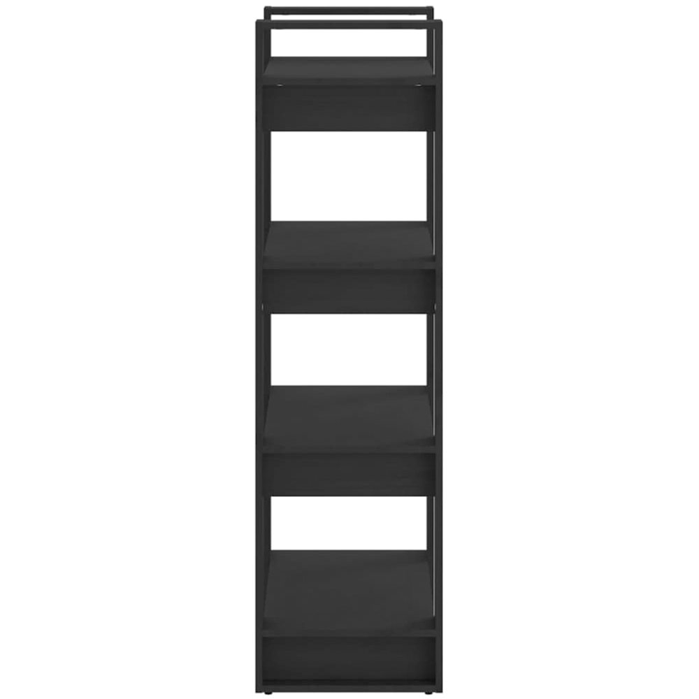 vidaXL 4 Shelf Black Solid Wood Bookcase Image 4
