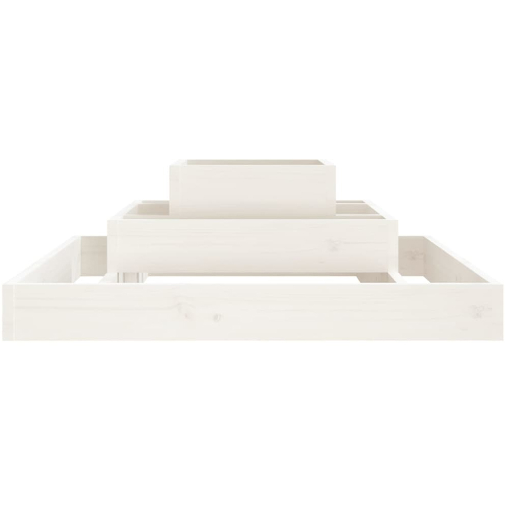vidaXL 3-Tier White Solid Pine Wood Garden Planter 27 x 80 x 80cm Image 4