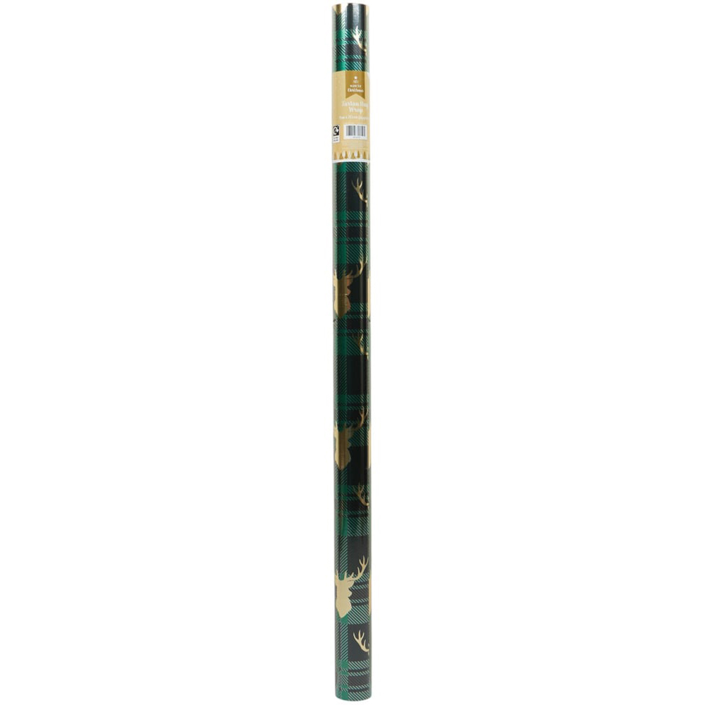 Festive Tartan Stag Gift Wrap Image 6