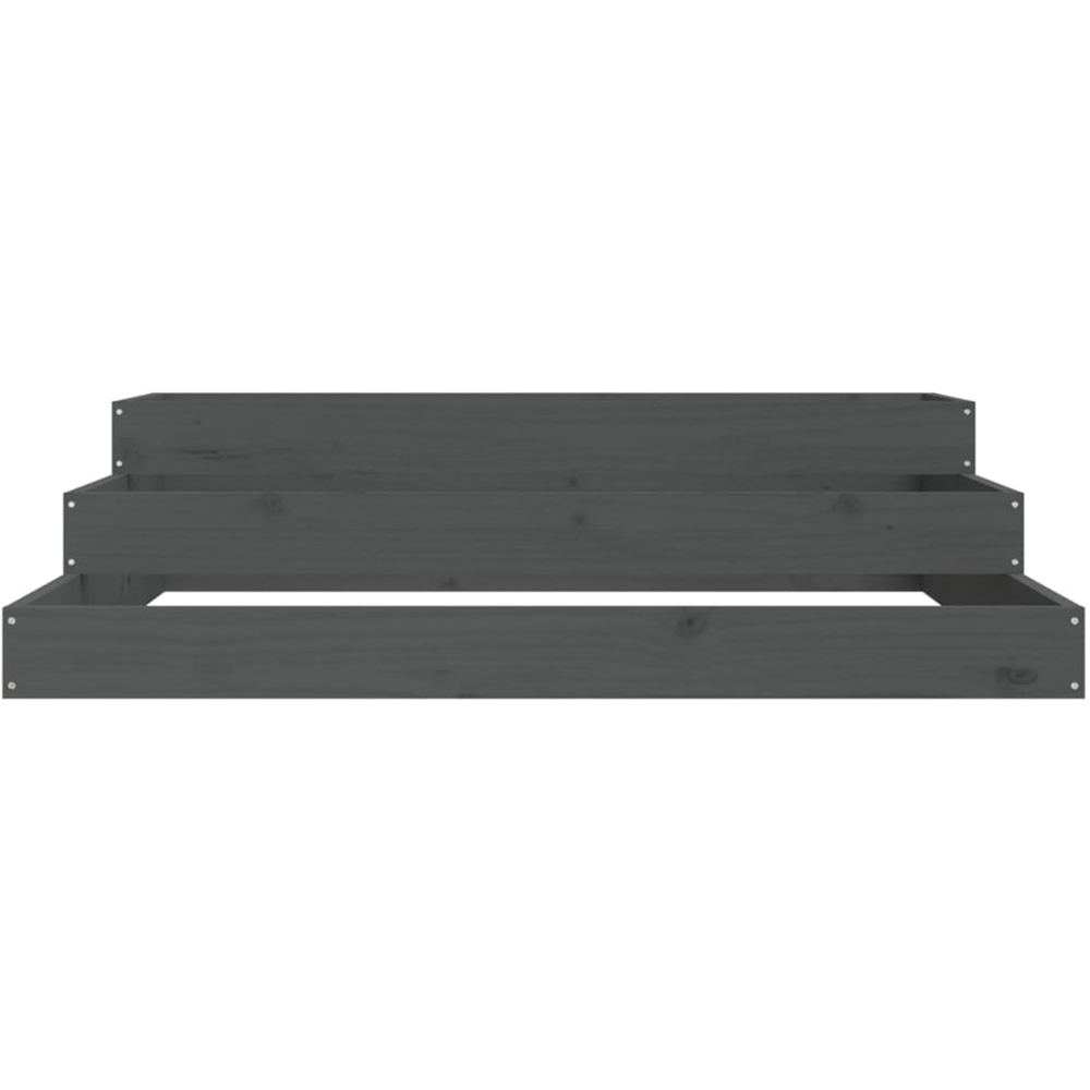 vidaXL Grey Solid Pine Wood Stair-Step Design Garden Planter 27 x 107 x 107cm Image 3