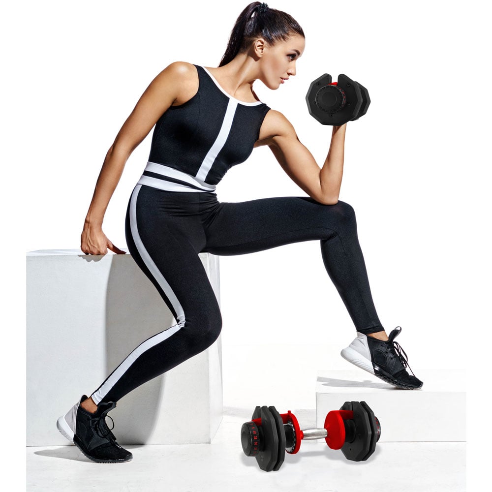 Strongology Urban40 Home Fitness Black and Red Adjustable Dumbbell 5kg to 40kg Image 7