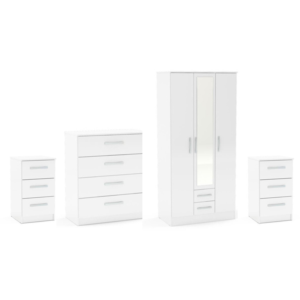 Birlea Lynx White 4 Piece Bedroom Furniture Set Image 2