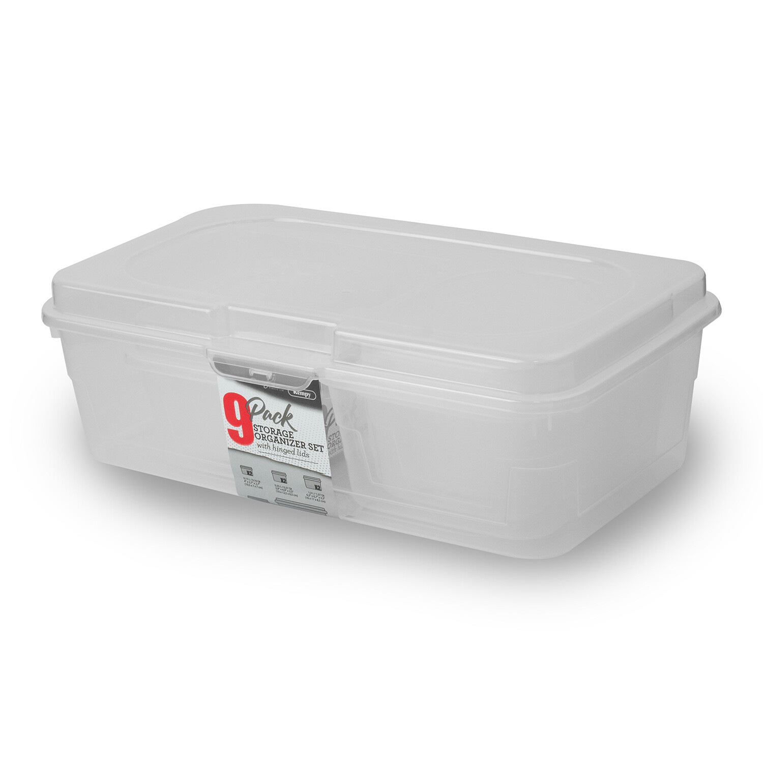 Set of 9 Storage Organisers - Clear Image 2