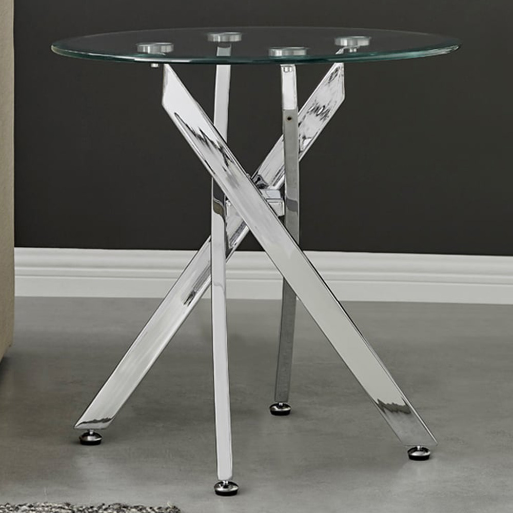 Furniturebox Arona Silver Round Side Table Image 1