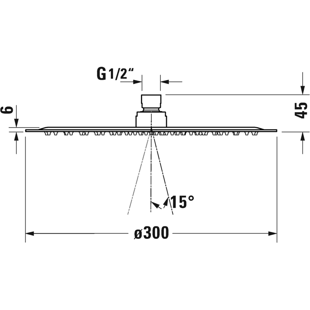 Duravit D300 Round Head Shower Image 2