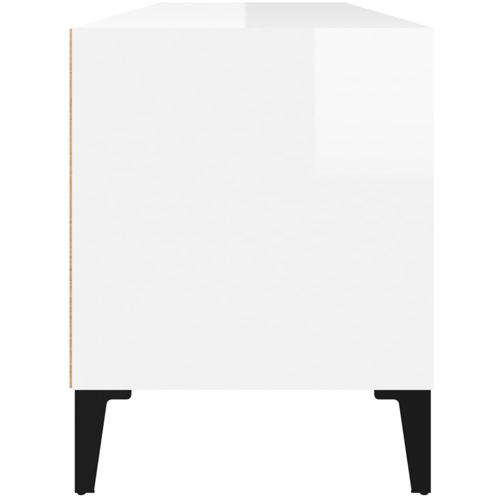 vidaXL 2 Drawer 2 Shelf High Gloss White TV Cabinet Image 5