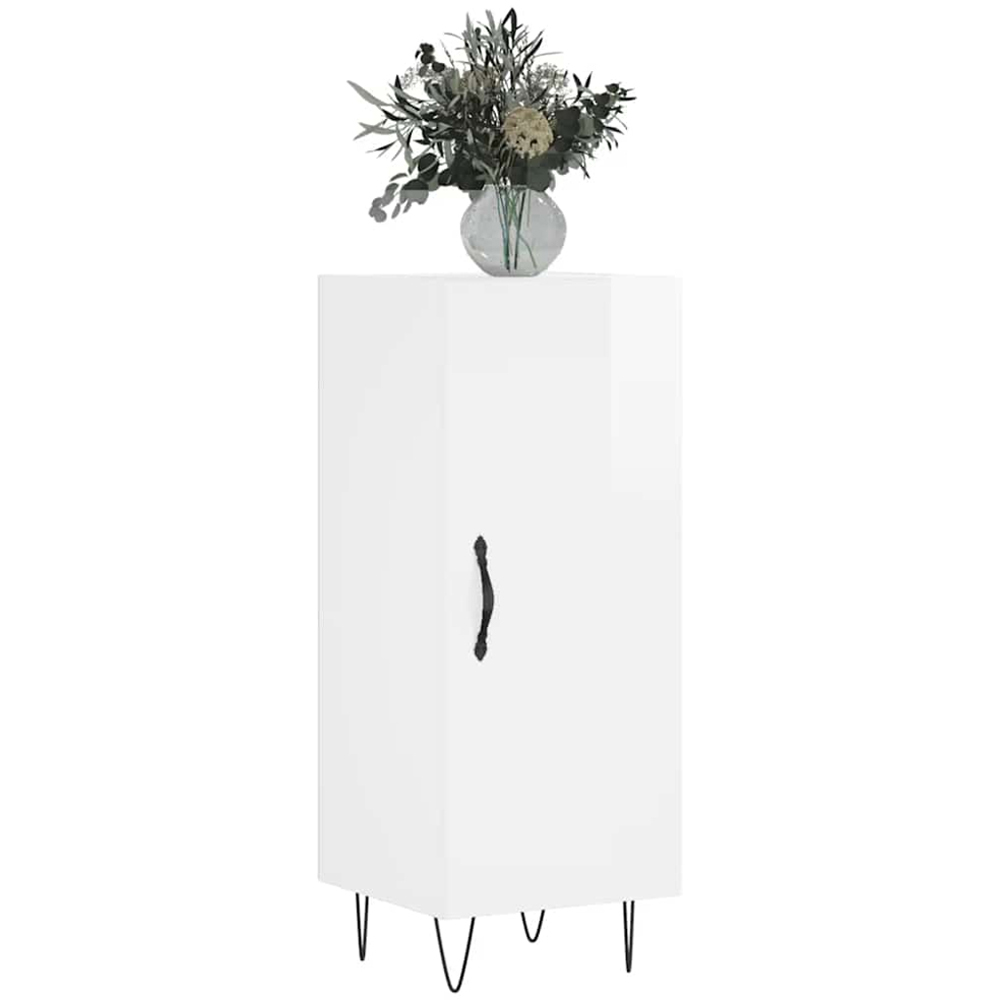 vidaXL Single Door High Gloss White Sideboard Image 3