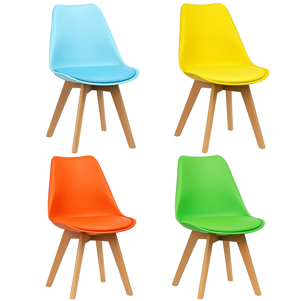 Kosy Koala Tulip 4 Seater Clear Glass Faux Leather Round Dining Set Multicolour Image 2