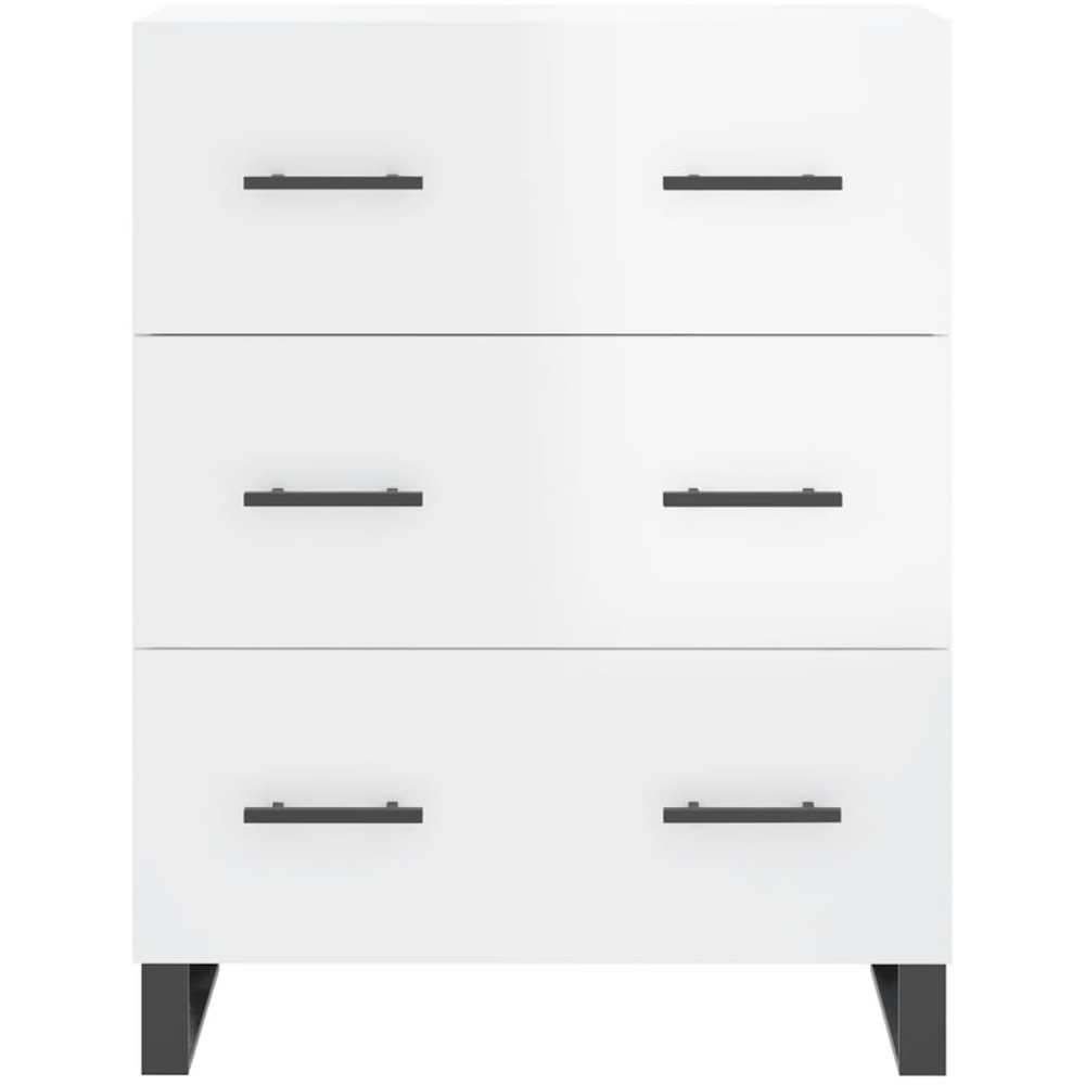 vidaXL 3 Drawer High Gloss White Sideboard Image 5
