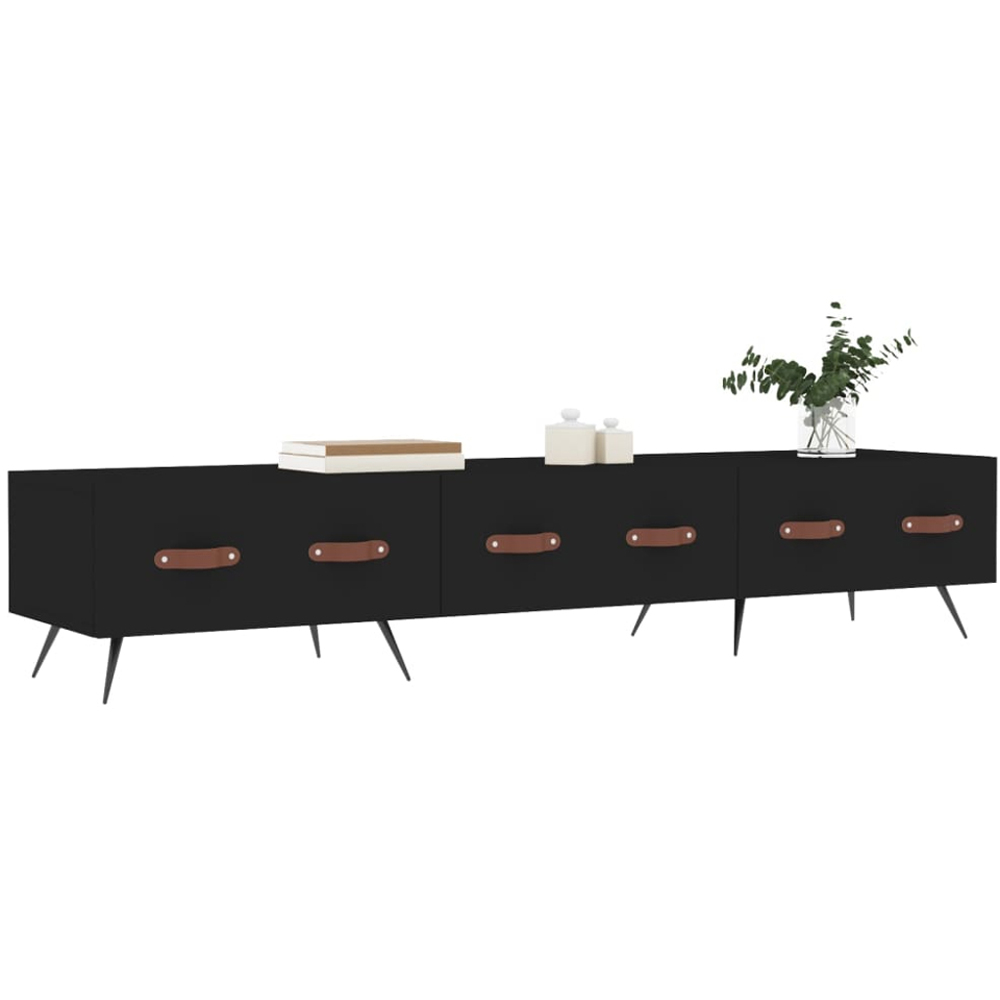 vidaXL 3 Drawer Black TV Cabinet Image 3