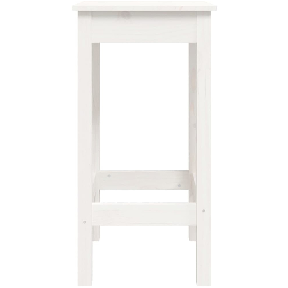 vidaXL 2 Seater White Solid Pine Wood Bar Table Set Image 7
