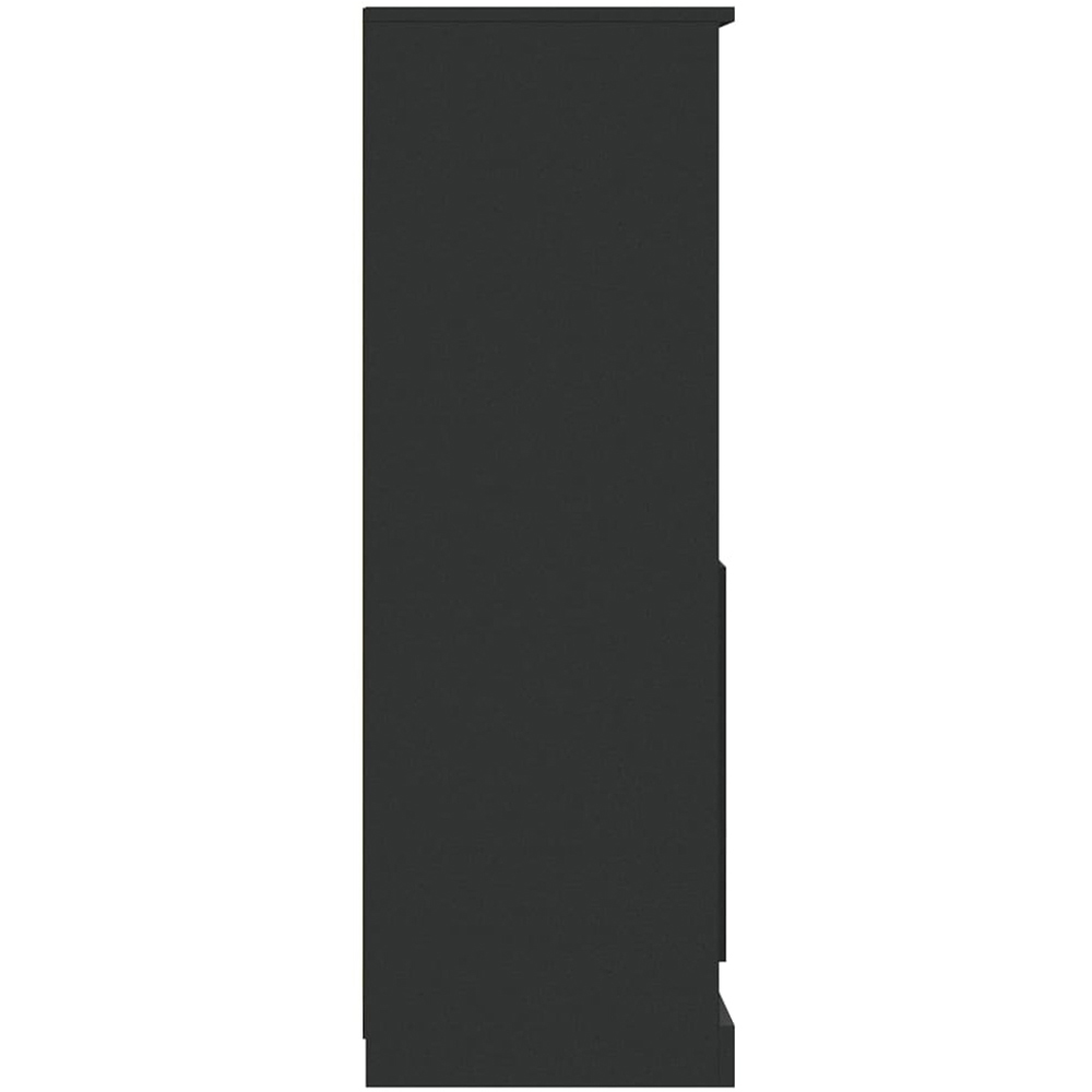 vidaXL 2 Door 2 Open Shelf Black Highboard Image 7