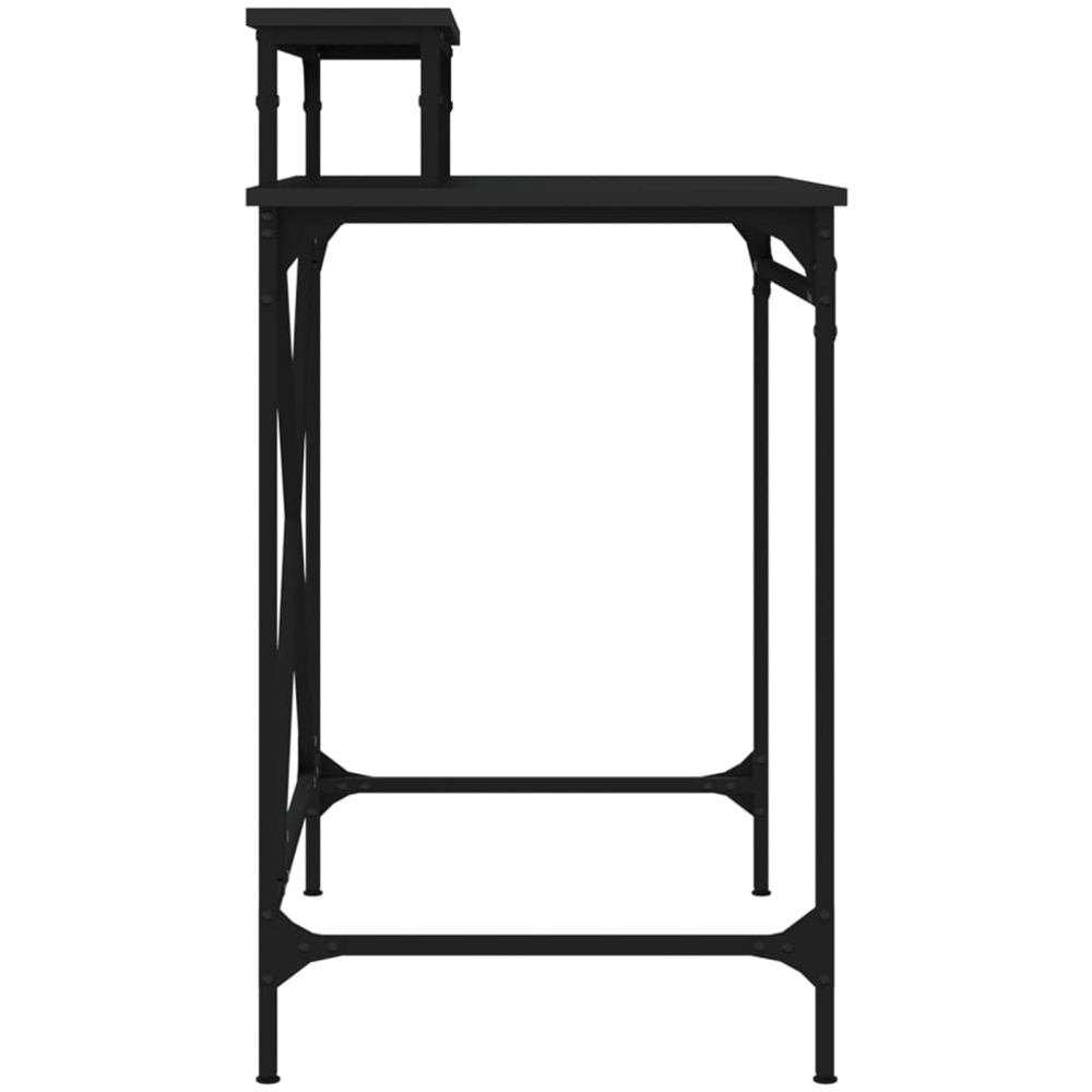 vidaXL Single Shelf Industrial Style Computer Desk Black Image 5