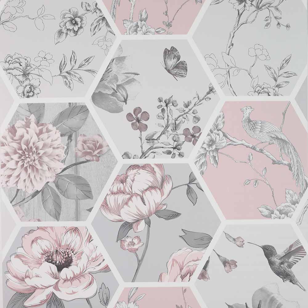Arthouse Chinoise Decoupage Pink Wallpaper Image 1
