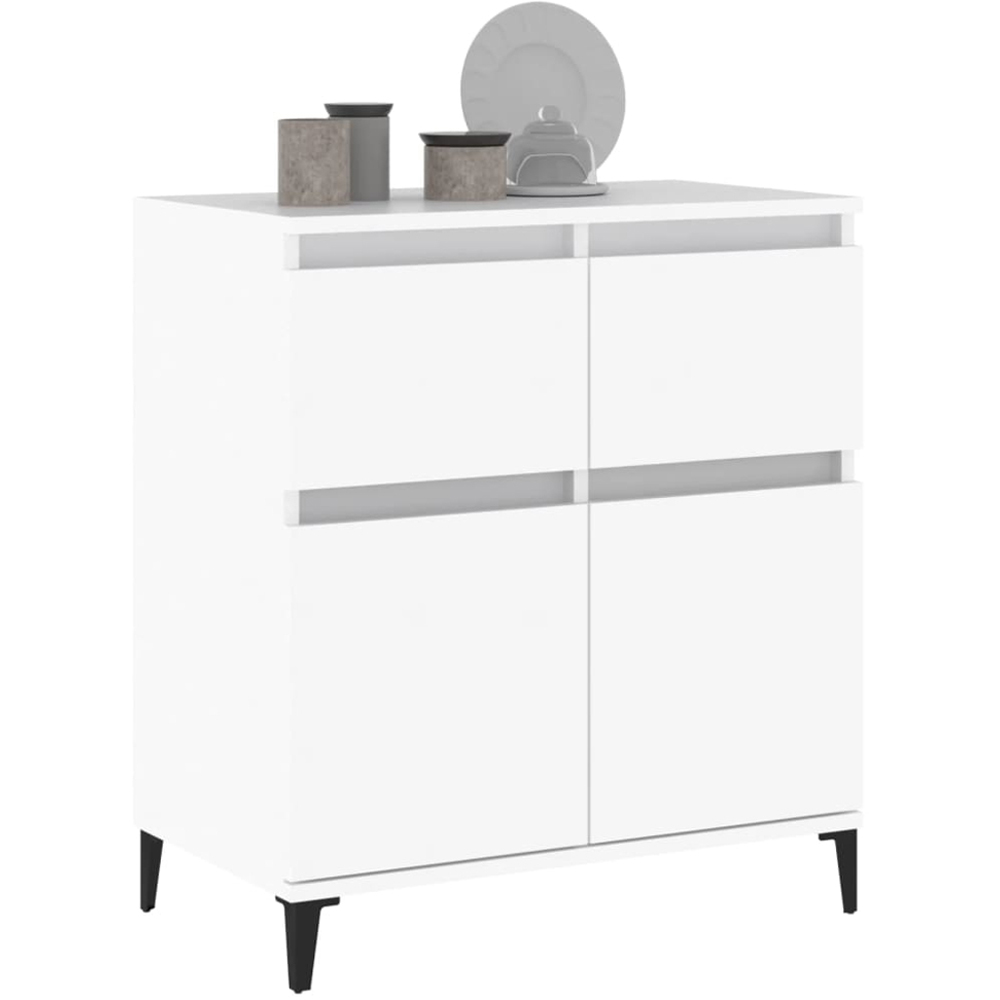 vidaXL 2 Door 2 Drawer White Sideboard Image 3