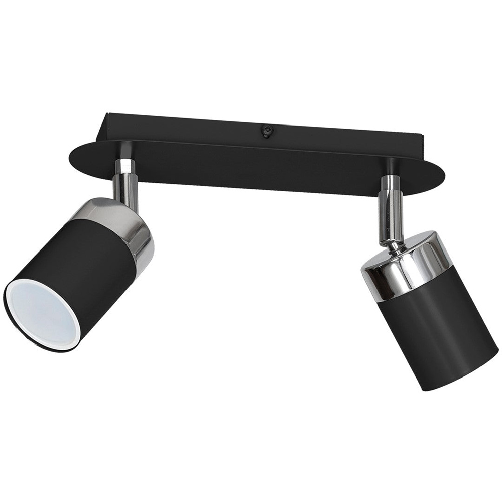 Milagro Joker Black and Chrome 2 Spotlight Ceiling Lamp 230V Image 1