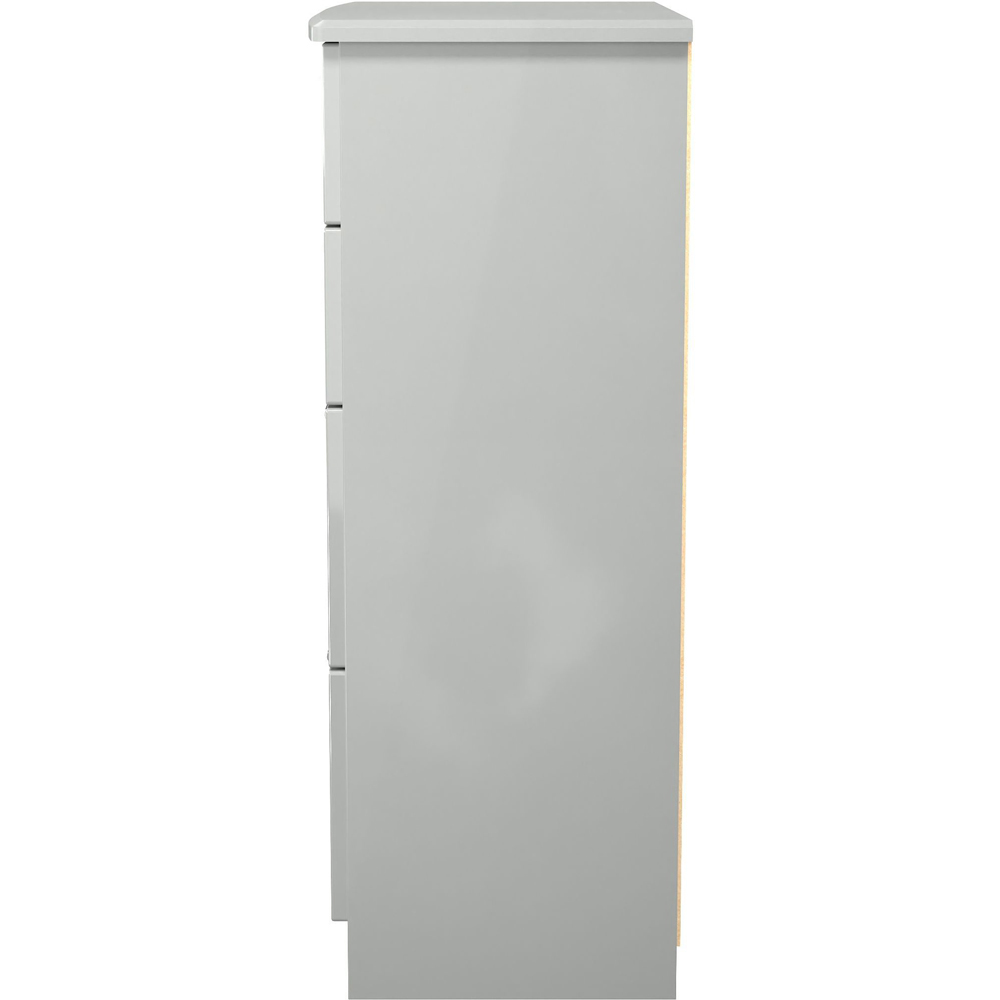 Crowndale Knightsbridge 4 Drawer Grey Gloss and Dusk Grey Deep Chest of Drawers Ready Assembled Image 4
